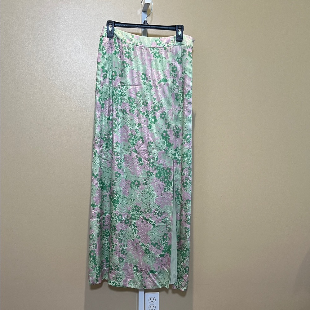 Etcetera Green & Pink Floral Maxi Skirt